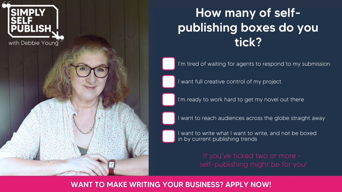 Jericho Writers (@jerichowriters) on Twitter photo Feel like self-publishing might be for you, but not sure where to start? Look no further than our Simply Self-Publish course, run by indie expert <a href="/DebbieYoungBN/">📚 Debbie Young 📚</a>. Spaces are limited - so apply soon if you'd like to join us 🏃 🏃♂️ 🏃♀️ buff.ly/4hPj2Fd Feel like self-publishing might be for you, but not sure where to start? Look no further than our Simply Self-Publish course, run by indie expert <a href="/DebbieYoungBN/">📚 Debbie Young 📚</a>. Spaces are limited - so apply soon if you'd like to join us 🏃 🏃♂️ 🏃♀️ buff.ly/4hPj2Fd