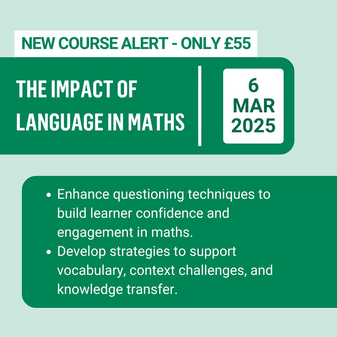 Join us on Thursday 6 March for our upcoming Impact of Language in Maths course where we will support educators to refine their questioning techniques, support students in transferring knowledge across contexts, and tackle maths-specific vocabulary. 

👉 buff.ly/4ijCdH1