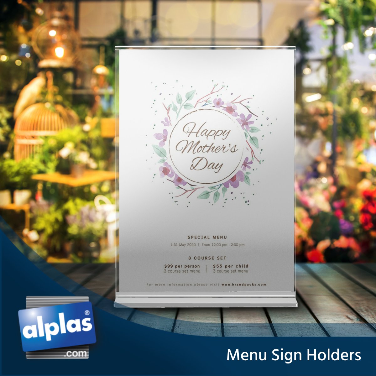 A special day for many, Mother’s Day brings new promotions, products and purchasing opportunities.

Our Menu Sign Holders are the ideal way to highlight your Mother’s Day offering, catching customers’ attention at the counter and in turn increasing your sales.

#Alplas #POS