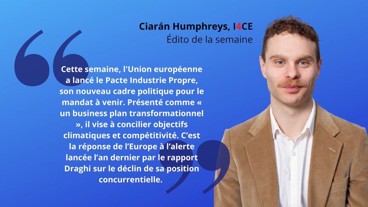 Institut de l'économie pour le climat 🌍 (@i4ce_) on Twitter photo Le Pacte Industrie Propre peut-il offrir un véritable modèle économique pour la #décarbonation ?
<a href="/UEFrance/">Commission européenne 🇪🇺</a> #PacteIndustriePropre #Décarbonation #PlanTransition
👉 Lire la newsletter avec l’édito de <a href="/CJ_Humphreys/">Ciarán Humphreys</a> d'#I4CE : i4ce.org/pacte-industri… Le Pacte Industrie Propre peut-il offrir un véritable modèle économique pour la #décarbonation ?
<a href="/UEFrance/">Commission européenne 🇪🇺</a> #PacteIndustriePropre #Décarbonation #PlanTransition
👉 Lire la newsletter avec l’édito de <a href="/CJ_Humphreys/">Ciarán Humphreys</a> d'#I4CE : i4ce.org/pacte-industri…
