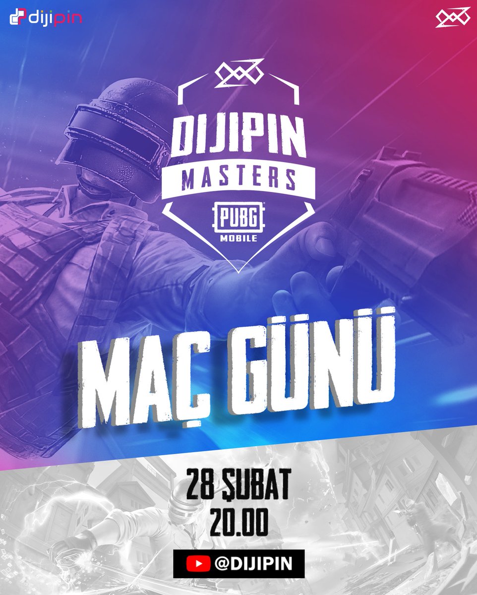 PUBG MOBILE Dijipin Masters 2. Sezon Turnuvası 2. Gün heyecanıyla devam ediyor!🔥👊🏻

🕘 20.00
📺 YouTube | Dijipin

#DAhayenibaşladık #DAWIN
