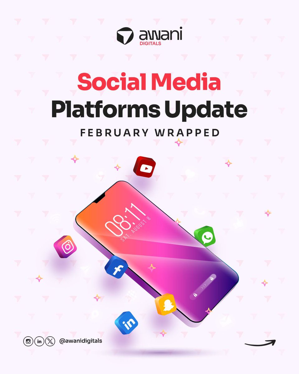 awanidigitals_'s tweet photo. Catching you up on the latest social media platforms update for the month of February.
#awanidigitals #platformupdates https://t.co/6INjqcg0ak