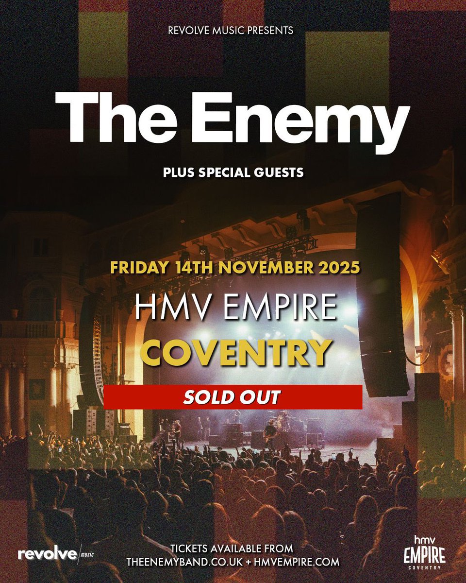hmvempire's tweet image. ✅ @theenemyband SOLD OUT Fri 14th Nov show! 

#coventry #theenemy #hmvempire