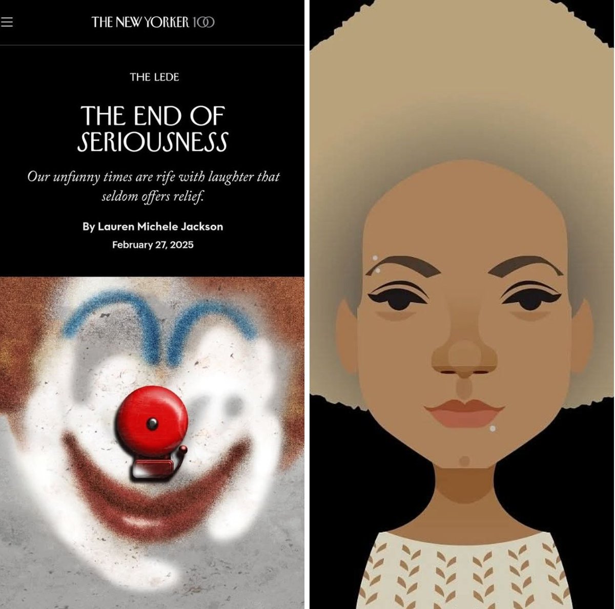 "El fin de la seriedad". Qué interesante esto de Lauren Michele Jackson en The Newyorker ⤵️
newyorker.com/culture/the-le…