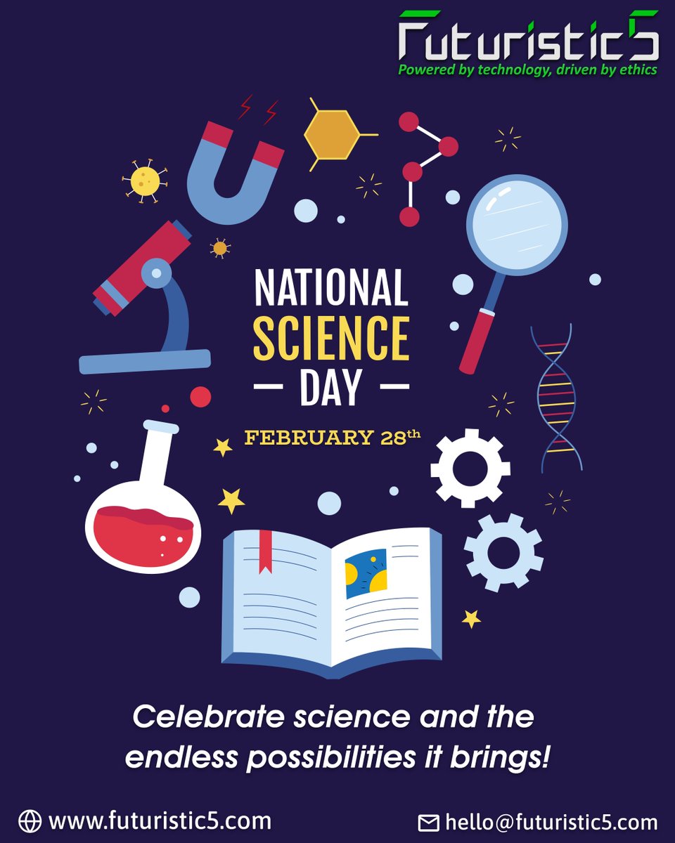 Futuristic5 IT Solutions (@_futuristic5) on Twitter photo Celebrating the spirit of science and #innovation! π¬β¨
#NationalScienceDay on February 28 honors discoveries that shape our future.
Need expert #design and #development? Contact us at hello@futuristic5.com
#Futuristic5 #India #Pune #ITServices #Technology #ScienceForProgress Celebrating the spirit of science and #innovation! π¬β¨
#NationalScienceDay on February 28 honors discoveries that shape our future.
Need expert #design and #development? Contact us at hello@futuristic5.com
#Futuristic5 #India #Pune #ITServices #Technology #ScienceForProgress