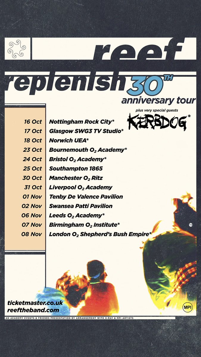 We're very very excited to announce that we'll be joining Reef for (most of) their 'Replenish' 30th Anniversary tour later this year!! Lots of Marshall's turned up to 11.