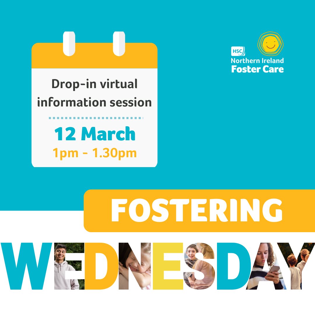 🌟MARCH’S FOSTERING WEDNESDAY🌟
💻Virtual fostering info session
📅Wed 12 March
🕐1pm-1.30pm

Join via MS Teams:👇
Meeting ID: 378 360 474 65
Passcode: zz2QsH

No need to register, just drop in to find out more about becoming a HSC NI foster carer.
#CouldYouFoster