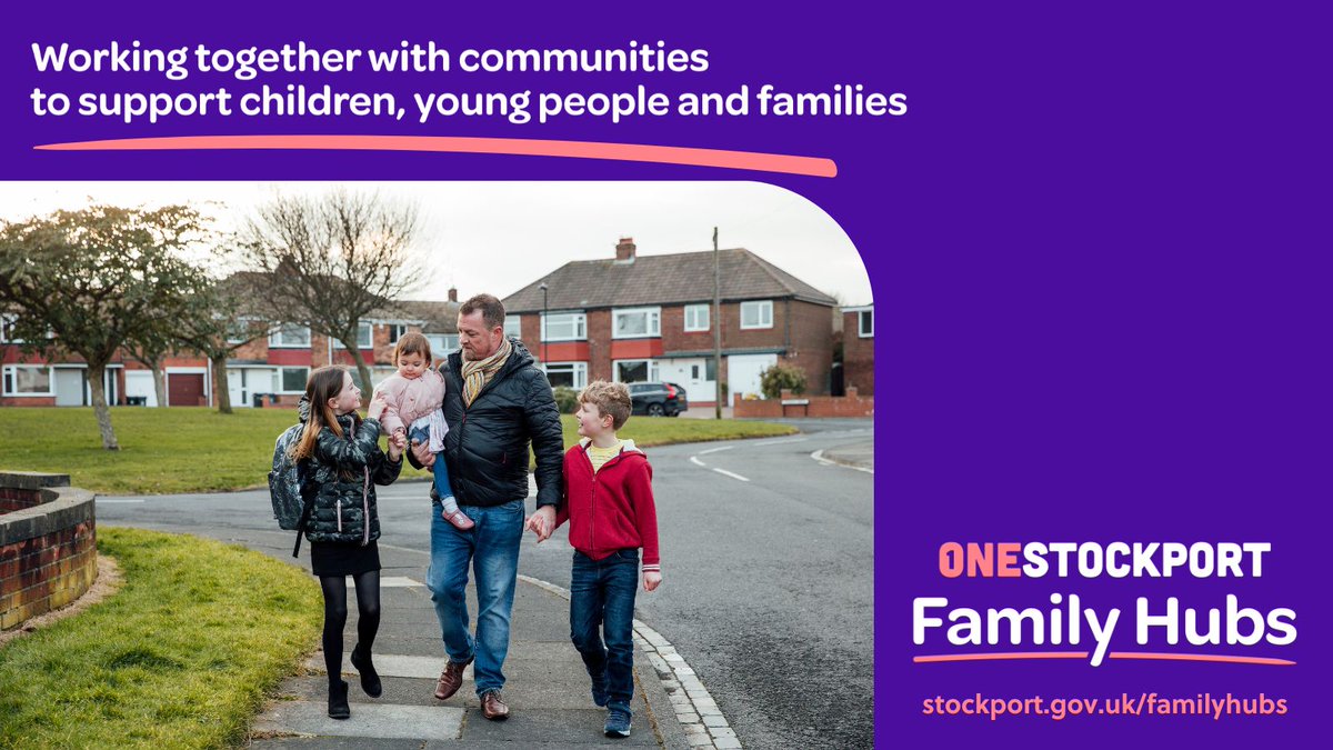 We're proud to be partners of One Stockport Family Hubs. You can find upcoming SEND and neurodiversity events, and discover additional support options here: bit.ly/4iaraj2

You can also visit your local Family Hub or access online support 24/7: bit.ly/43e4Qkv