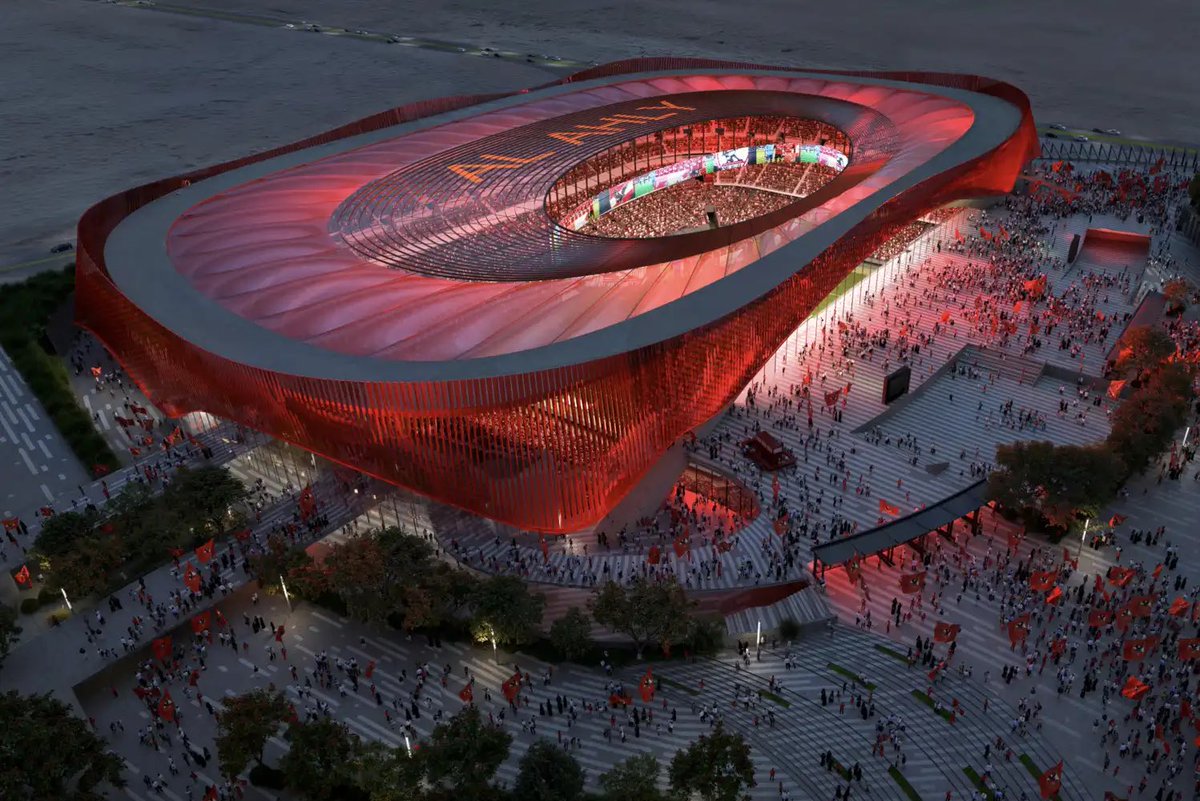 Timiadeyemiarch's tweet photo. Al-Ahly Football Stadium  by Gensler design 🔥🔥 https://t.co/Elig6VnOiL