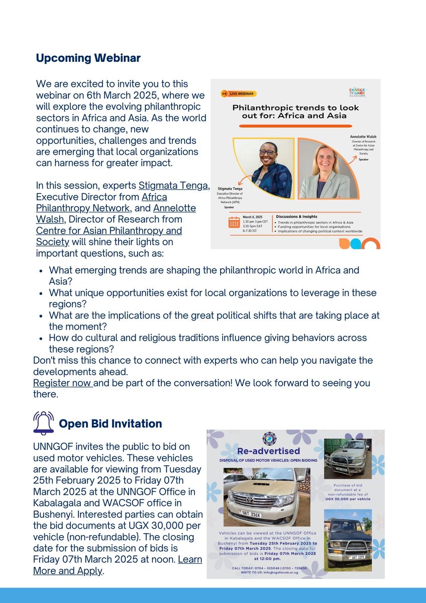 📢 UNNGOF February Updates Are Here!

We are pleased to share our February updates. This edition captures highlights of our key engagements, ongoing initiatives, and opportunities for collaboration.
We appreciate the collective efforts of our partners and stakeholders in driving