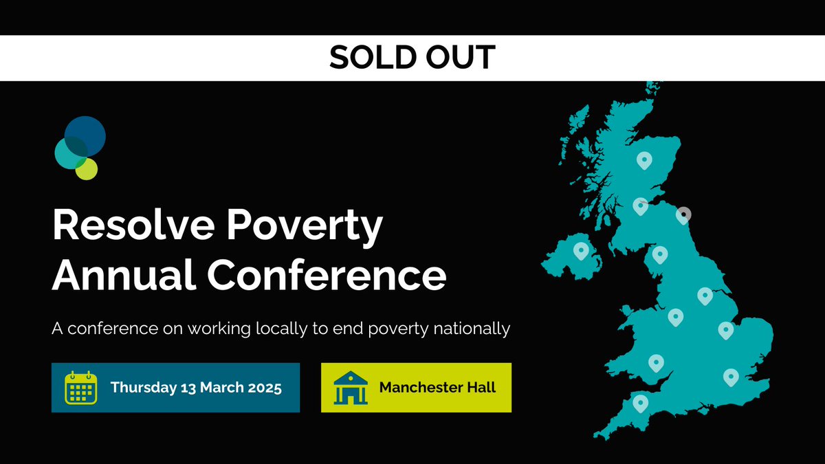 Resolve Poverty (@resolvepoverty) on Twitter photo 📣 We are delighted to share that our Annual Conference 2025 is now sold out!
Thank you to <a href="/greatermcr/">Greater Manchester Combined Authority</a> for sponsoring the event and helping to keep delegate fees low.
Missed out on tickets? Join our waiting list 👉 resolvepoverty.org/conference 📣 We are delighted to share that our Annual Conference 2025 is now sold out!
Thank you to <a href="/greatermcr/">Greater Manchester Combined Authority</a> for sponsoring the event and helping to keep delegate fees low.
Missed out on tickets? Join our waiting list 👉 resolvepoverty.org/conference