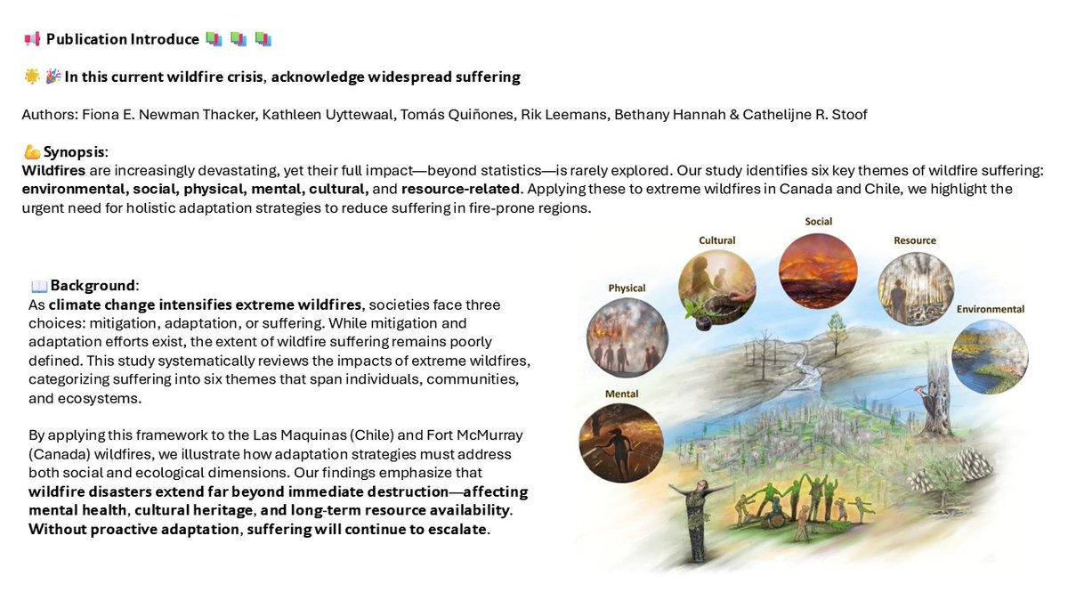 𝗣𝘂𝗯𝗹𝗶𝗰𝗮𝘁𝗶𝗼𝗻 𝗜𝗻𝘁𝗿𝗼𝗱𝘂𝗰𝗲 

🌟🎉 𝗜𝗻 𝘁𝗵𝗶𝘀 𝗰𝘂𝗿𝗿𝗲𝗻𝘁 𝘄𝗶𝗹𝗱𝗳𝗶𝗿𝗲 𝗰𝗿𝗶𝘀𝗶𝘀, 𝗮𝗰𝗸𝗻𝗼𝘄𝗹𝗲𝗱𝗴𝗲 𝘄𝗶𝗱𝗲𝘀𝗽𝗿𝗲𝗮𝗱 𝘀𝘂𝗳𝗳𝗲𝗿𝗶𝗻𝗴

 #OpenAccess
🔗 doi.org/10.1007/s13280… 
 
#Climatechange #Disastermanagement  #Wildfire #suffering