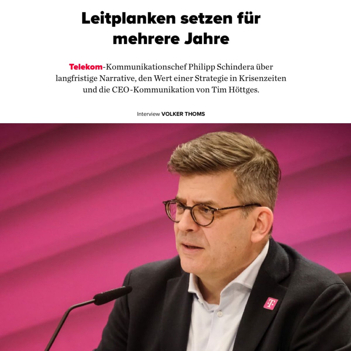 Frank Behrendt 🌻 (@frankzdeluxe) on Twitter photo Sehr lesenswertes Interview von <a href="/thomsundvolker/">Volker Thoms</a> mit <a href="/schindera/">Philipp Schindera</a> im neuen <a href="/KOM_Magazin/">KOM</a> 💯Die <a href="/deutschetelekom/">Deutsche Telekom</a> bleibt ein Leitstern in Sachen guter Kommunikation!👍👏 Sehr lesenswertes Interview von <a href="/thomsundvolker/">Volker Thoms</a> mit <a href="/schindera/">Philipp Schindera</a> im neuen <a href="/KOM_Magazin/">KOM</a> 💯Die <a href="/deutschetelekom/">Deutsche Telekom</a> bleibt ein Leitstern in Sachen guter Kommunikation!👍👏