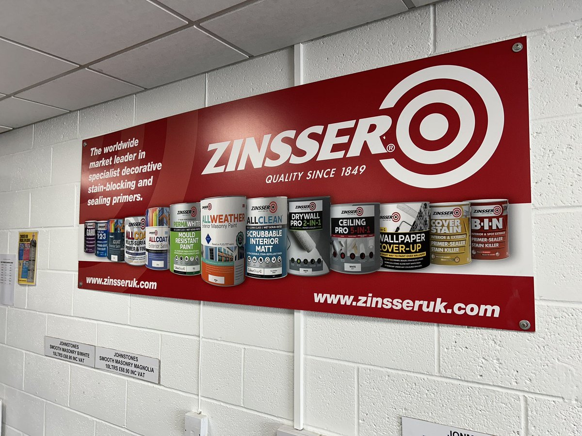 Visited “Coalville Decorator Centre” this week and supplied our shelf edges to help promote our Zinsser products which Keith, Peter, Jamie &amp; Martin are all over the sales of our products.. 👍🤛