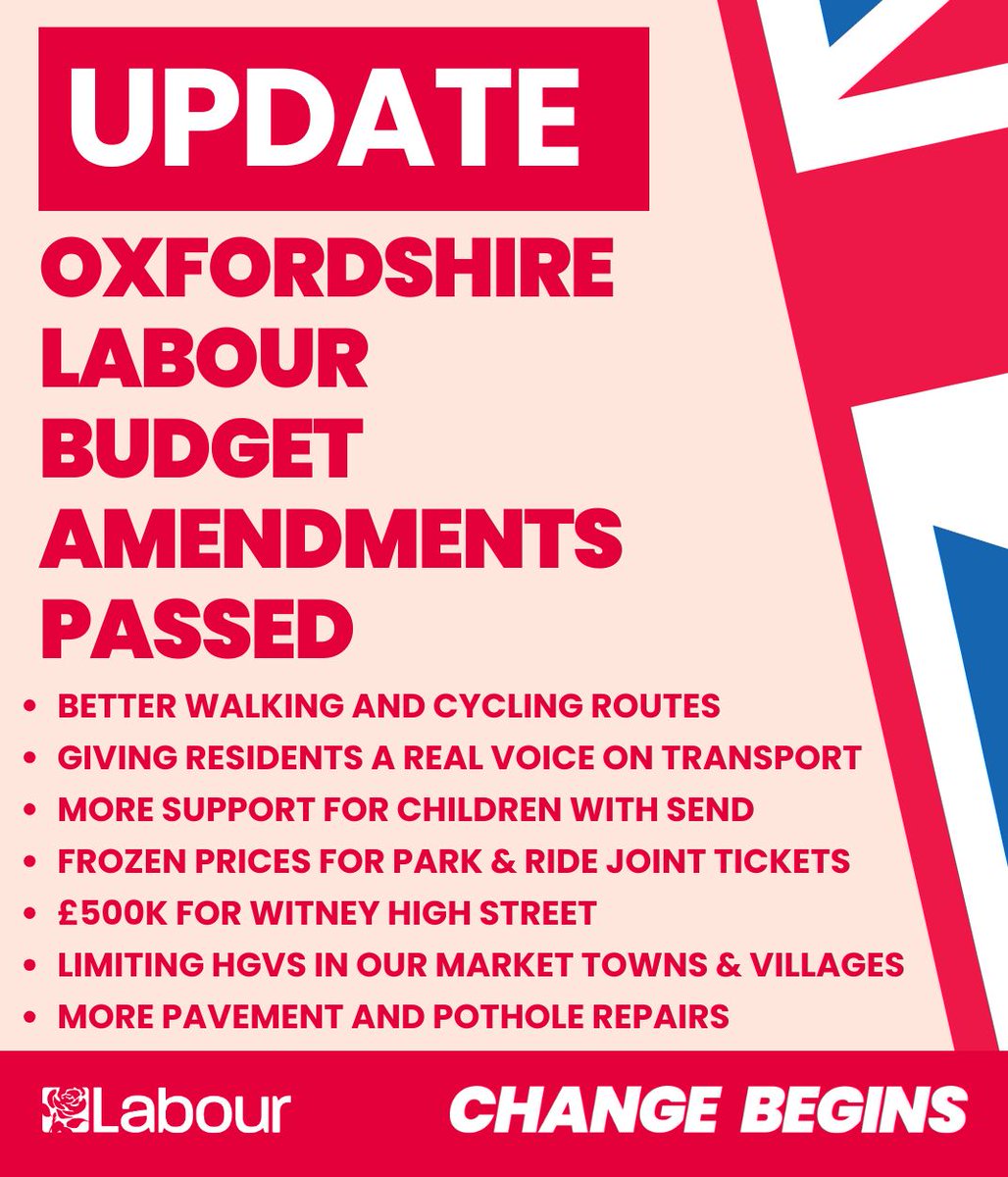 Earlier this month, Labour's amendment to Oxfordshire County Council's budget was passed. Here's an outline of what you can expect. Look out for more details.