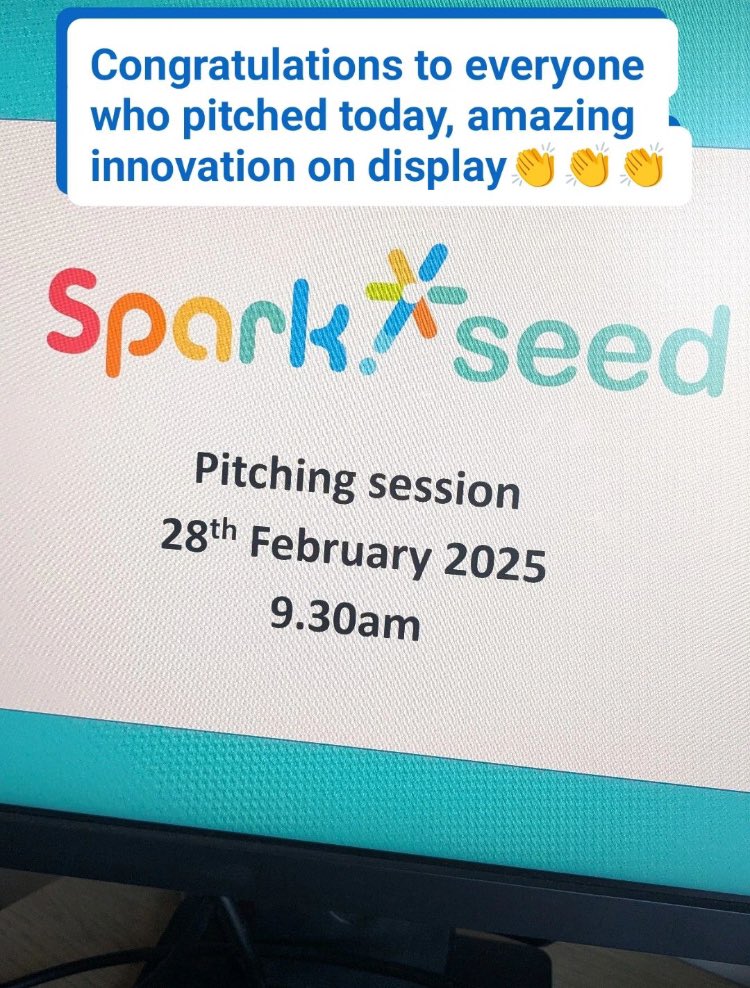 🚀 Another Spark Seed Pitching Day! 🚀

We're back for another exciting Spark Seed Pitching Event, showcasing more innovation! 💡✨

This week has been inspiring, with healthcare innovators across the country showing creativity and dedication to improving patient care.
