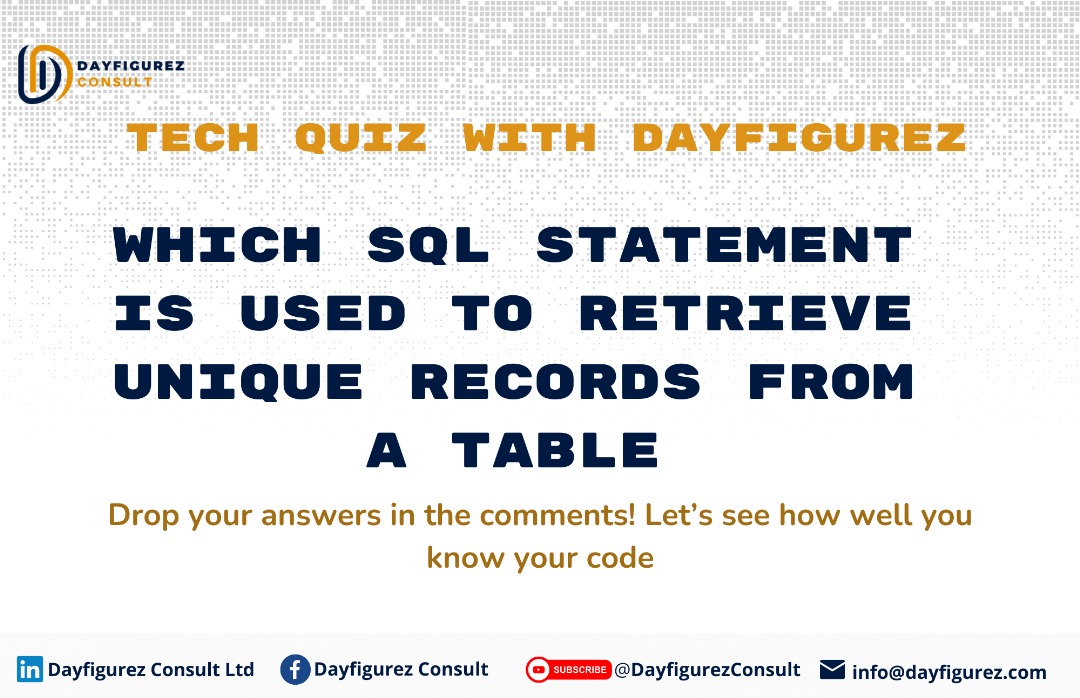 Dayfigurez's tweet image. Alright, Techies! Let's see how well you know your codes and SQL. Drop your answers in the comments! Let's see who will get it first.
#sqlchallenge #dayfigurezconsult #sqltrivia #sql #sqlquery #dataanalitics #techcommunity #learnsql #codingfun #datascience #sqlforbeginners #Tech