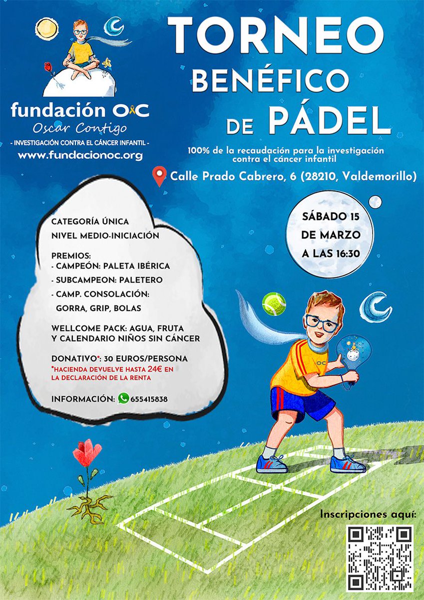 LuzsolidariaO's tweet photo. 🏓💪 ¡ÚNETE A UNA CAUSA SOLIDARIA! 💖

Este sábado 15 de marzo, te invitamos a participar en el Torneo de Pádel Solidario en Valdemorillo, organizado por la Fundación Oscar Contigo.🎾✨

🔗 Para más detalles e inscripciones: https://t.co/2CXD7aQjxj https://t.co/MbgJJFajuL