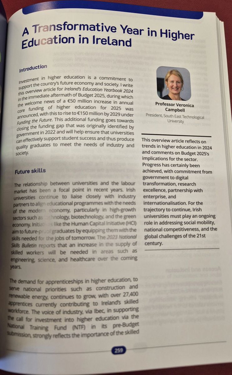 SETU President (@setu_president) on Twitter photo Was delighted to contribute an introduction to the higher education chapter of Ireland's Education Yearbook 2024. Congrats to #BrianMooney and <a href="/edmatters/">Education Matters</a> team on this 10th Edition.
Article here: shorturl.at/4BcWd Was delighted to contribute an introduction to the higher education chapter of Ireland's Education Yearbook 2024. Congrats to #BrianMooney and <a href="/edmatters/">Education Matters</a> team on this 10th Edition.
Article here: shorturl.at/4BcWd