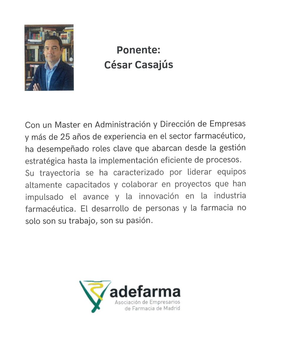 ¡¡ATREVETE CON UNA FORMACION DE GESTION AL MAS ALTO NIVEL!! ADEFARMA TE LA OFRECE EL PRÓXIMO 19 DE MARZO!!