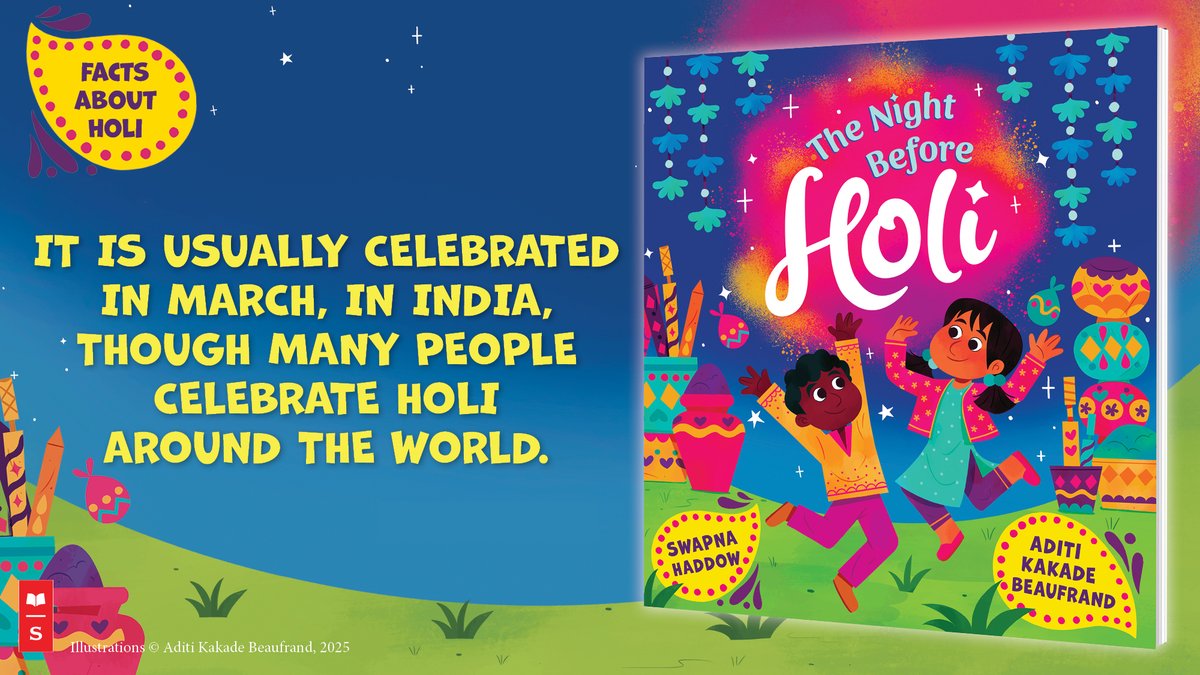 Scholastic UK (@scholasticuk) on Twitter photo Celebrate the #Holi season with The Night Before Holi, a vibrant picture book that follows a little girl and their grandad as they plan for the BEST HOLI EVER! What are your plans for celebrating?
#TheNightBeforeHoli <a href="/SwapnaHaddow/">Swapna Haddow (book updates)</a> <a href="/aditikakade/">Aditi Kakade Beaufrand</a> Celebrate the #Holi season with The Night Before Holi, a vibrant picture book that follows a little girl and their grandad as they plan for the BEST HOLI EVER! What are your plans for celebrating?
#TheNightBeforeHoli <a href="/SwapnaHaddow/">Swapna Haddow (book updates)</a> <a href="/aditikakade/">Aditi Kakade Beaufrand</a>