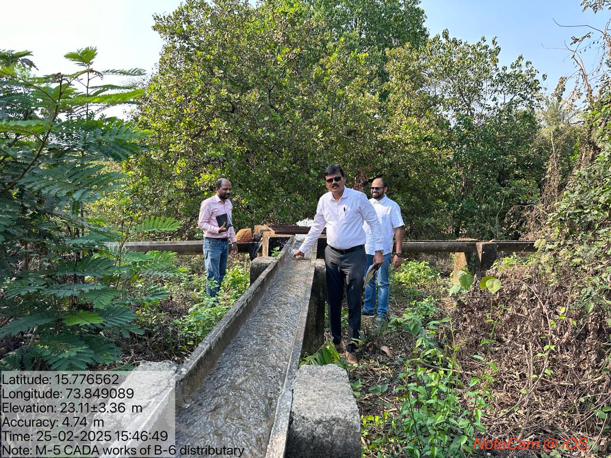 BangaloreCwc's tweet image. Monitoring visit to CADWM Components of Tillari Irrigation Project, Goa on 25th February 2025
has been conducted on 25th February 2025 by Director, DD &amp;amp; AD, Appraisal Dte, MSO, CWC, Bengaluru accompanied by SE, EE, AEE and concerned officials of WRD department, Govt of Goa