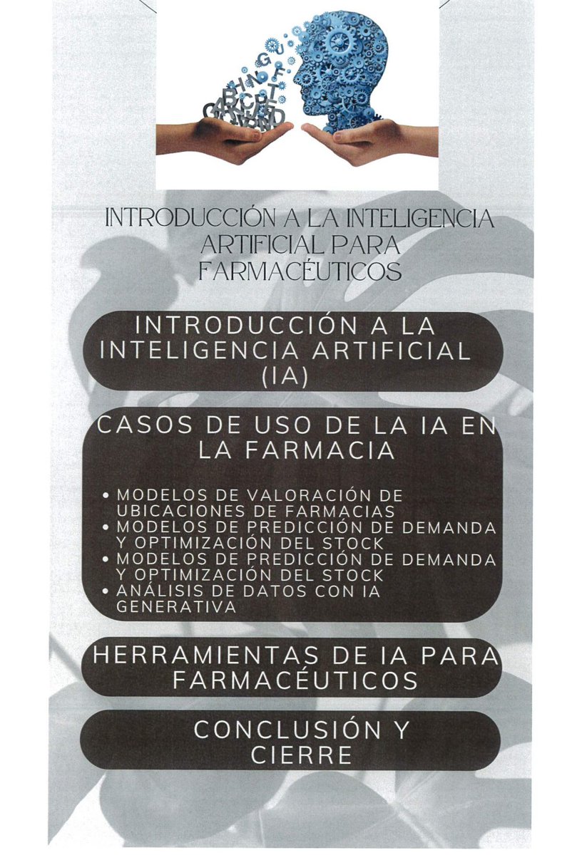QUIERES BEFICIARTE DE LA INTELIGENCIA ARTIFICIAL PARA TU FARMACIA, TE ENSEÑAMOS COMO. APUNTATE
