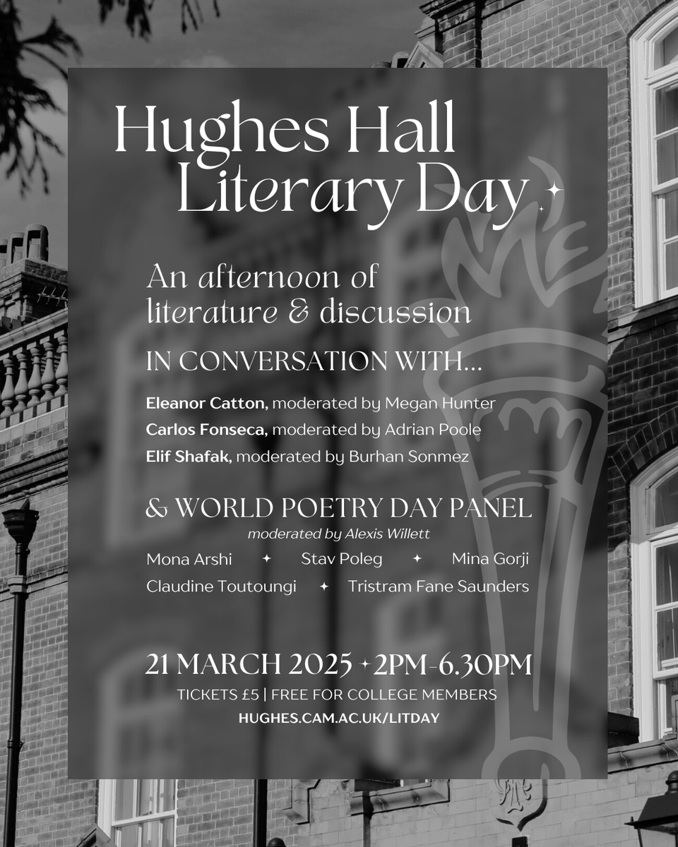 Hughes_Hall's tweet photo. Please join us on #WorldPoetryDay for Hughes Hall Literary Day! 🥳

Enjoy an afternoon of readings and discussion from some of today's powerful literary voices whose work speaks to the complexities of our time.📚

Details and booking: https://t.co/f1YdEvjrwg https://t.co/wlAIpUXKkJ