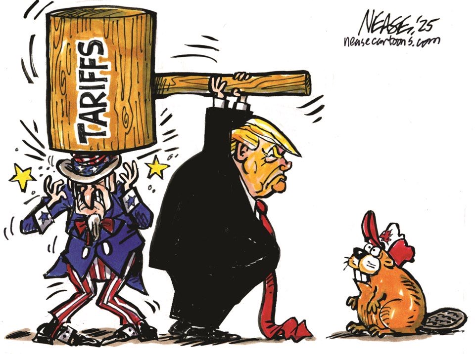 Do you agree?
🤔 25% tariffs on MX &amp; CA weren’t credible on 4 Feb; they aren’t credible for 4 March
👉Would cause radical disruption of US auto production etc
👉Tariff Tornado settled for face-saving gestures in Feb. He’ll do same in March
➡️🇨🇳 is a different story. 
👉IMHO, he’s