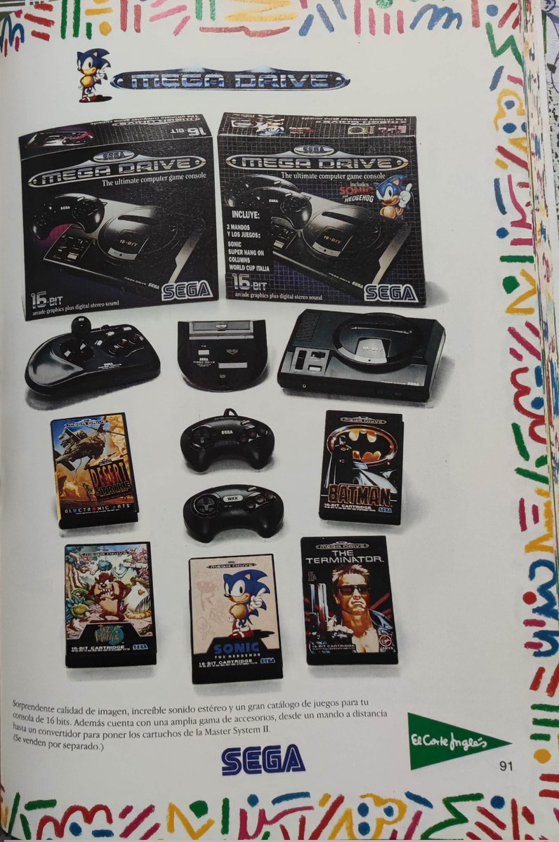 jalopin24's tweet image. Catálogo #ElCorteInglés navidades 92/93 #MasterSystemII #GameGear #MegaDrive