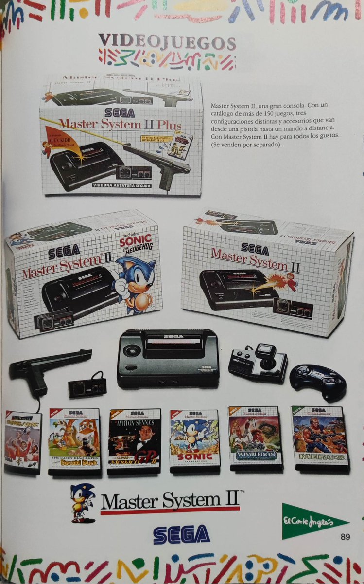jalopin24's tweet image. Catálogo #ElCorteInglés navidades 92/93 #MasterSystemII #GameGear #MegaDrive