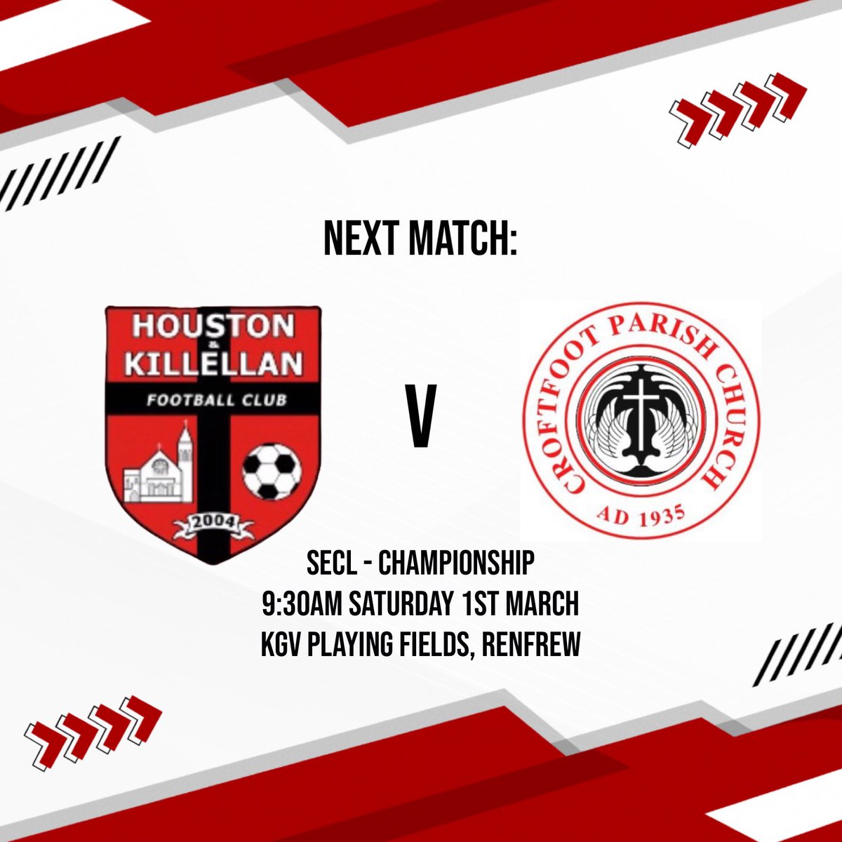 Looking to get off to a good start in our first game of the new championship group tomorrow. We take on Croftfoot at the KGV ⚽️