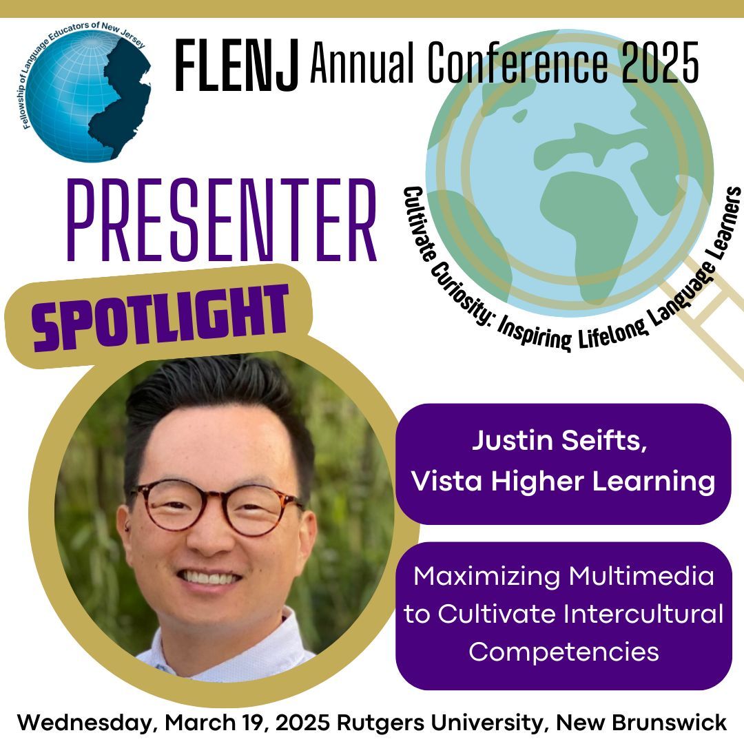 Do you use videos and music in the classroom? Go beyond the movie talks &amp; cloze activities to really develop interpretive skills &amp; intercultural competencies. Don't miss this session at#AC25 with Justin Seifts from Vista Higher Learning! Register today! ➡️ buff.ly/4hb0qPT