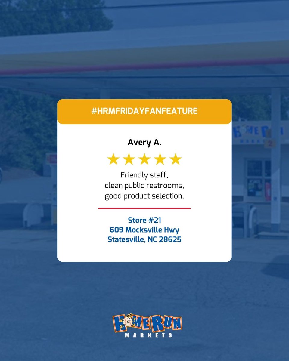 HomeRunMarkets's tweet image. Another clean-cut 5-star review for store #21!
We appreciate you taking the time to share your feedback, Avery!