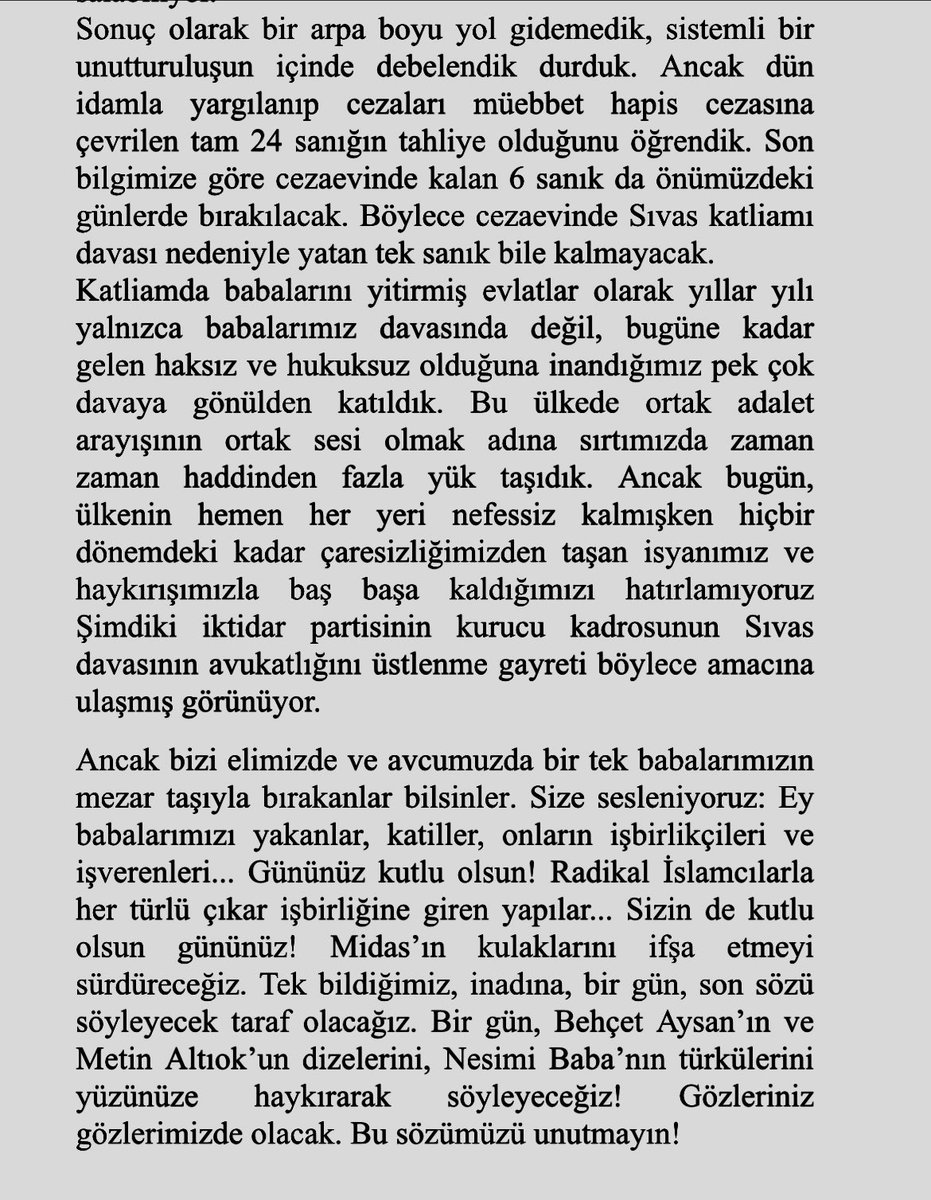 Zeynep, Eren ve Mazlum’un açıklamasını okuyun; paylaşın lütfen 👇🏼