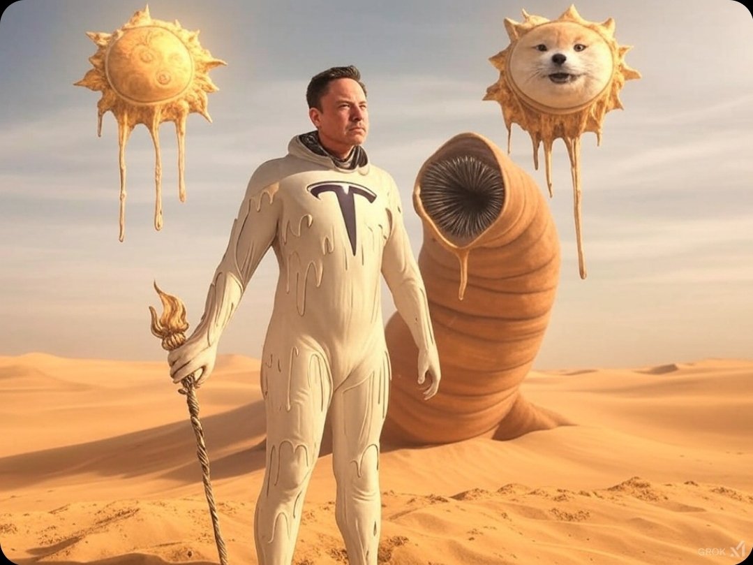 westerns1978's tweet image. Elon’s ‘Who controls the memes, controls the Universe’ is pure Baron Harkonnen energy! As a Dune obsessive, I say memes are the new spice — X is our Arrakis.  #DuneVibes #SpiceMustFlow #MemeLordMusk