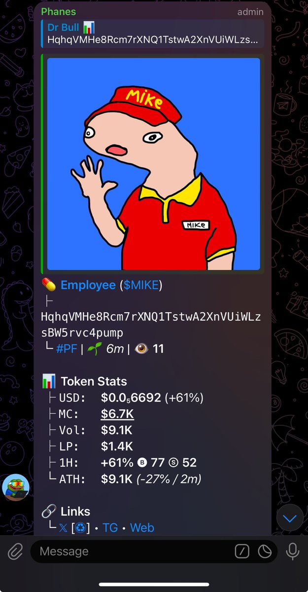 2.9x profit 🎯🚀

Ticker $MIKE
#EMPLOYEE ℹ️ℹ️👨‍💻👨‍💻

Ca> HqhqVMHe8Rcm7rXNQ1TstwA2XnVUiWLzsBW5rvc4pump