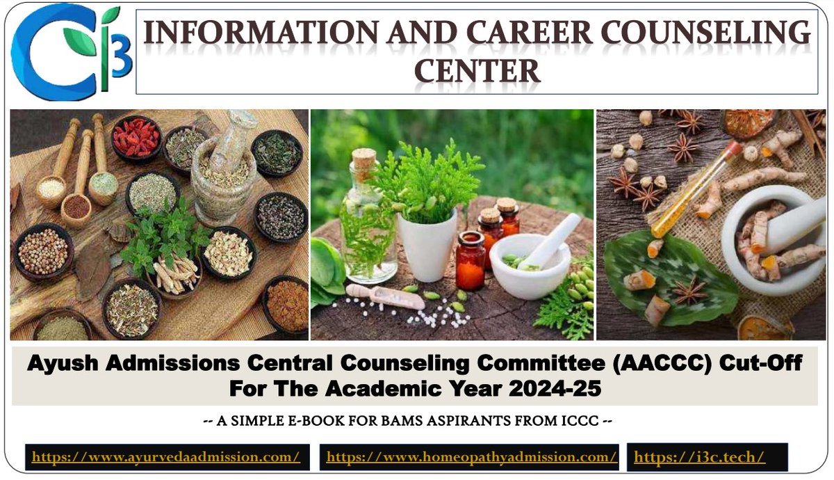 ayush_admission's tweet image. 📢 AACCC Round 1 Counseling E-Book 2024-25📖

Get all the essential details like Cut-off, eligibility, and counseling procedures.

Ebook: …es-assets.blr1.digitaloceanspaces.com/2025/01/19/AAC…
Contact: 8884499766/50
website: ayurvedaadmission.com
Telegram: t.me/ayushadmission

#aaccc #aaccccutoff2024