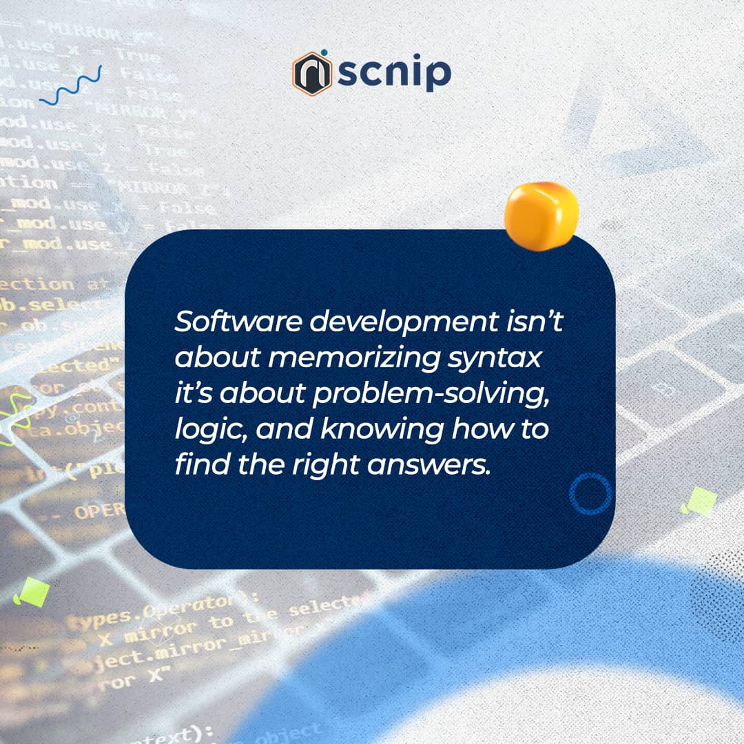 ScnipCapitol's tweet image. It isn’t about knowing all the answers, it’s about knowing how to find them. The best developers aren’t those who memorize everything, but those who know how to solve problems.
#codingwisdom #problemsolving