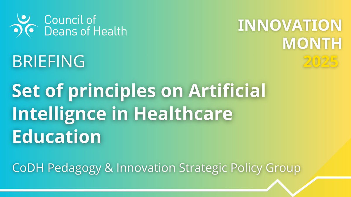 The Innovation and Pedagogy group at the Council is developing high-level principles for integrating #AI into healthcare education, recognizing its potential to enhance teaching, learning, and student support.

Read the briefing here: bit.ly/41mjhR2
