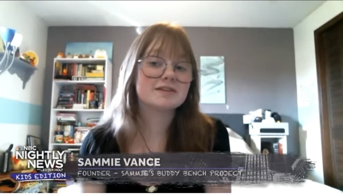 SammieBenches's tweet photo. Catch me tomorrow morning on NBC Nightly News: Kids Edition with Lester Holt! 
YouTube link in comments ❤️ https://t.co/y0oKY4ogx0