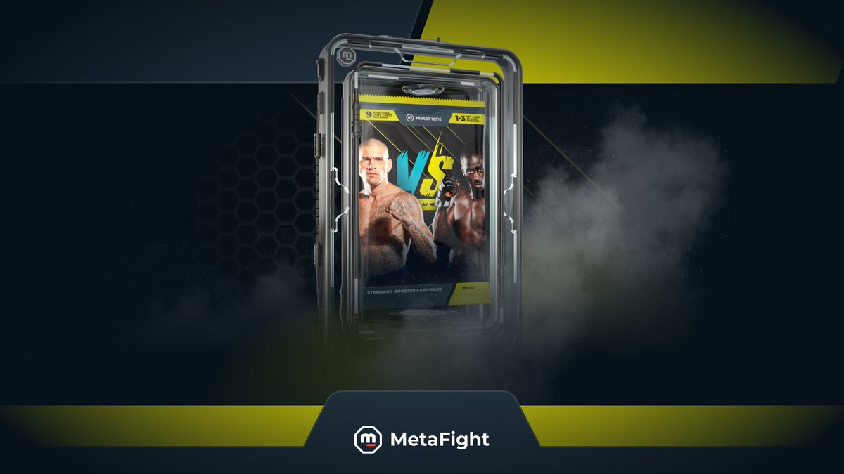 The new “Beta 1 edition” packs are coming in MetaFight!

Here’s everything you need to know about them:
🔥 Pack price: $9

🃏 Each pack contains 9 cards

💥 Packs include Fighters, Gyms, Equipment, Coaches, Fight Enhancement and Moves cards

🎟️ Each pack contains at least one