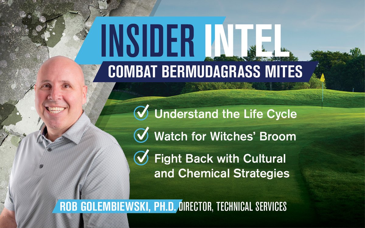 Don't let bermudagrass mites ruin your battlefield. Our tech team is ready to share their knowledge through our Insider Intel series, helping you get back in the battle — FAST.

bit.ly/3QB6mFW