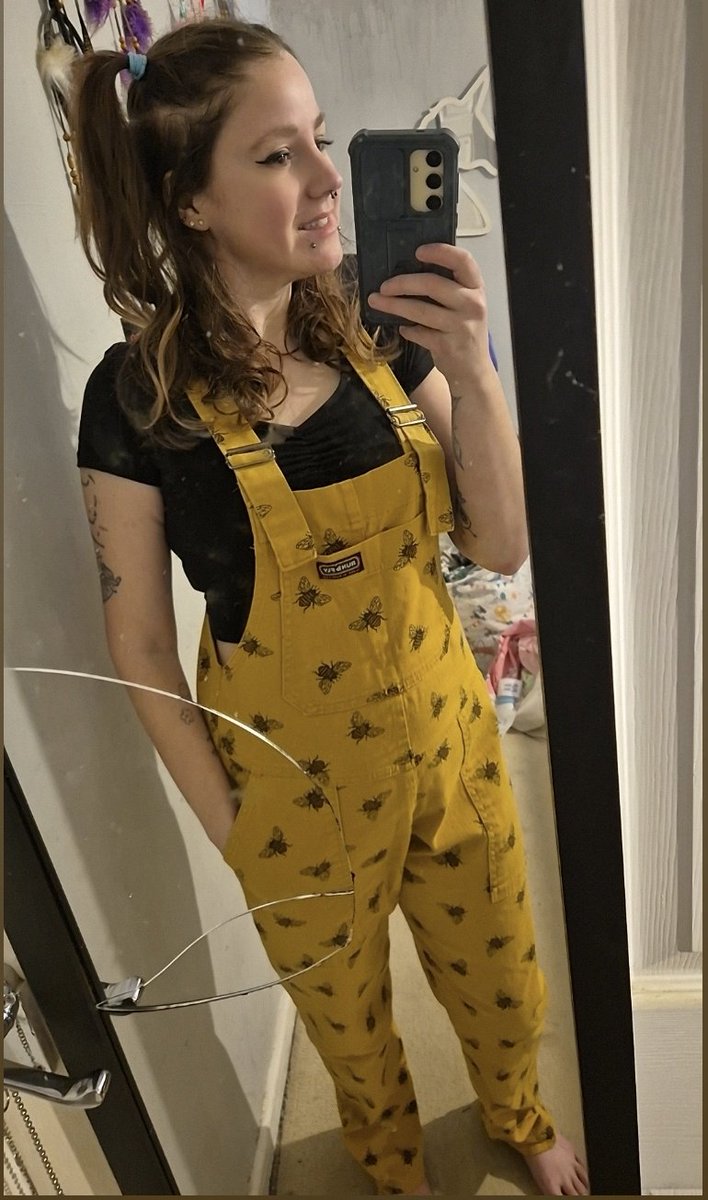 I bought some run and fly dungarees off my friend and I love them so much 🐝🐝 got a rainbow pair too