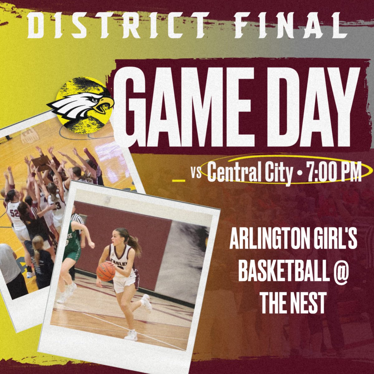 Today is the day!!  Girls play for a ticket to state!! Come out to the Nest and cheer them to victory, 7 pm tipoff-doors open at 6.