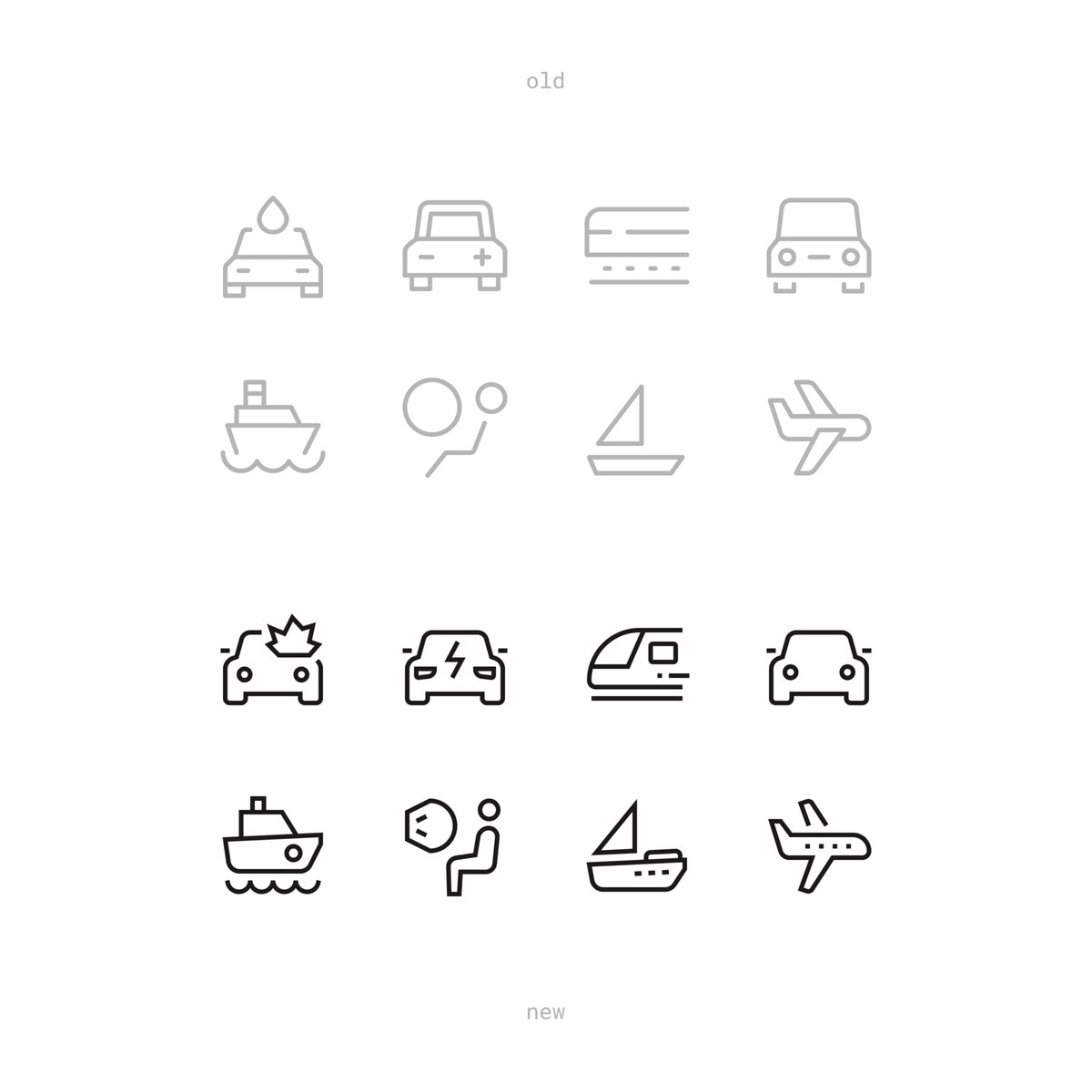 VladimirSDesign's tweet image. Improving icons for the transport category 😎 Nucleo core 48px