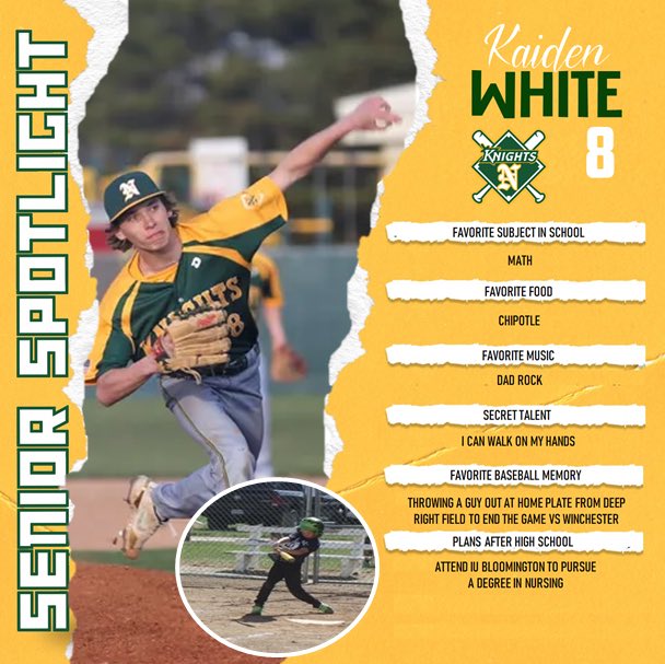 FINAL RIDE FRIDAY!

With only 3 Friday’s left before baseball season officially gets underway we want to take each Friday to introduce 3 fine young men. Our 2025 seniors!

The first of three:

Kaiden White, #8, OF/P