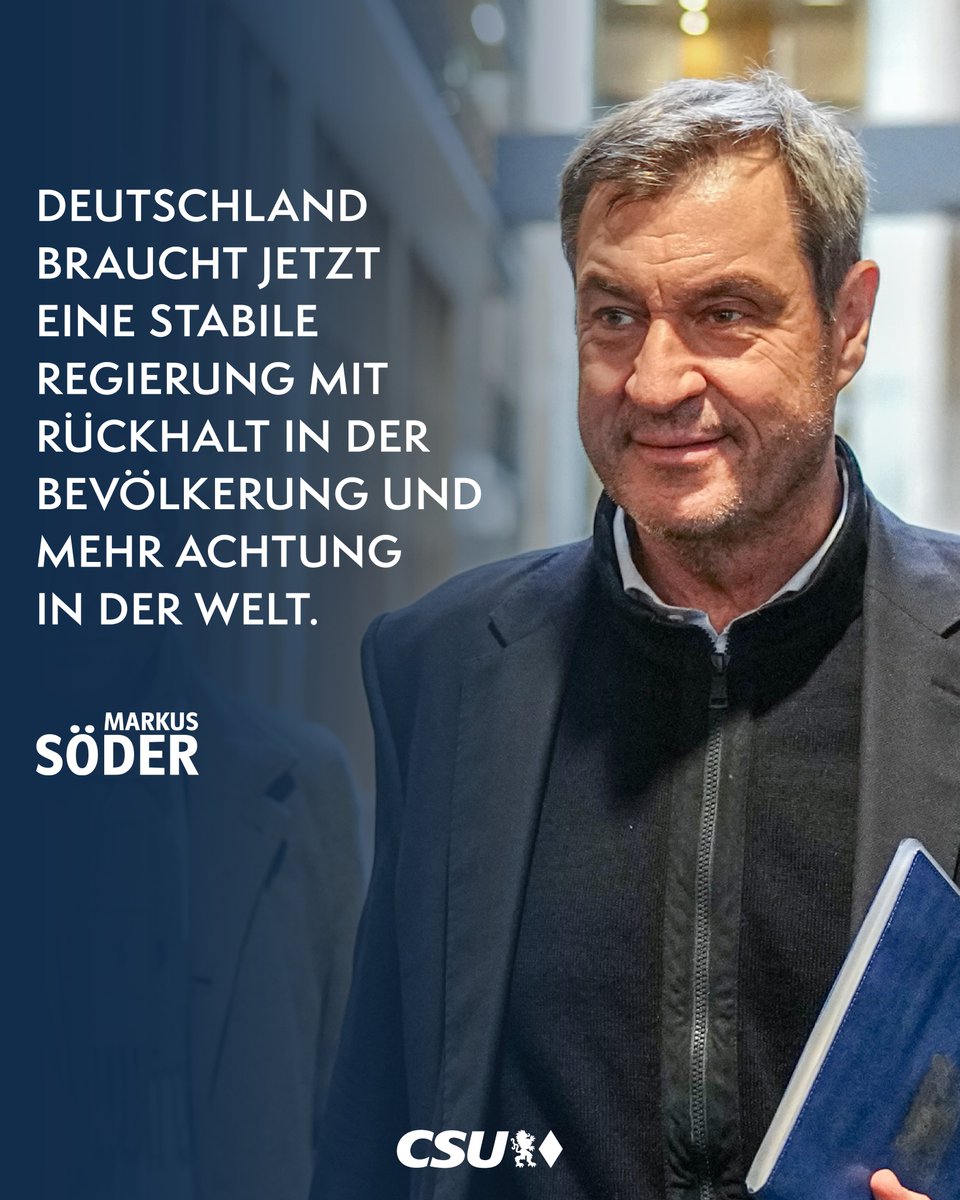 Markus_Soeder's tweet image. Wir brauchen eine #Koalition auf Augenhöhe aller Partner und ohne Rückspiele aus dem Wahlkampf. Es muss das Gegenteil vom Ampelchaos sein. Deshalb geht es nicht um Posten und kosmetische Korrekturen, sondern um einen echten #Richtungswechsel und einen neuen Stil. Dafür braucht es…