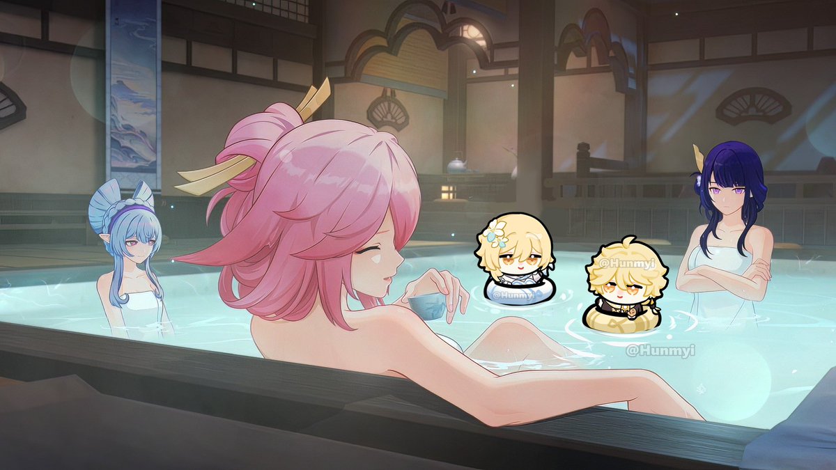 Hunmyii's tweet image. ♨️
#Mizuki #GenshinImpact #genshinfanart #YaeMiko #RaidenEi