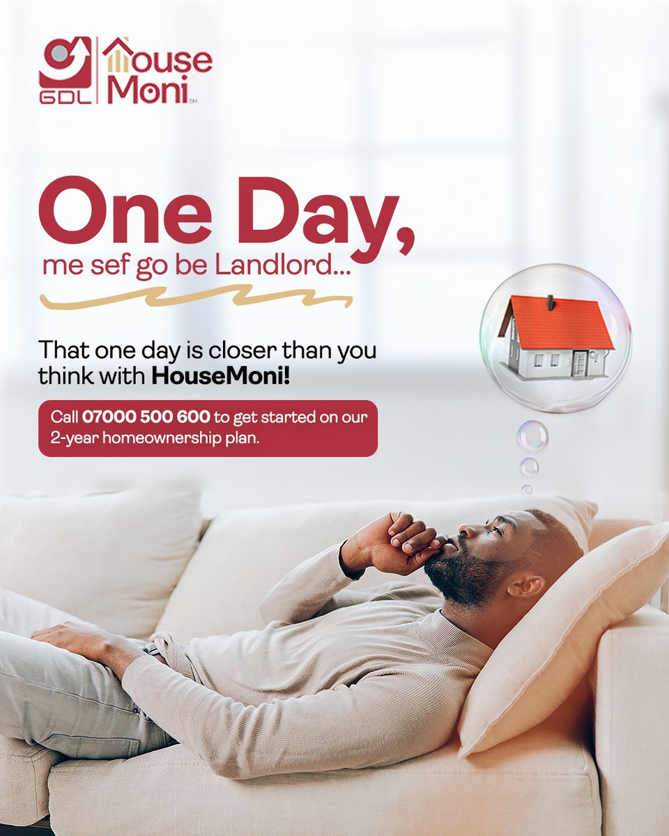You can also be a landlord, if you start today.

Call 07000500600 to begin your homeownership journey today.